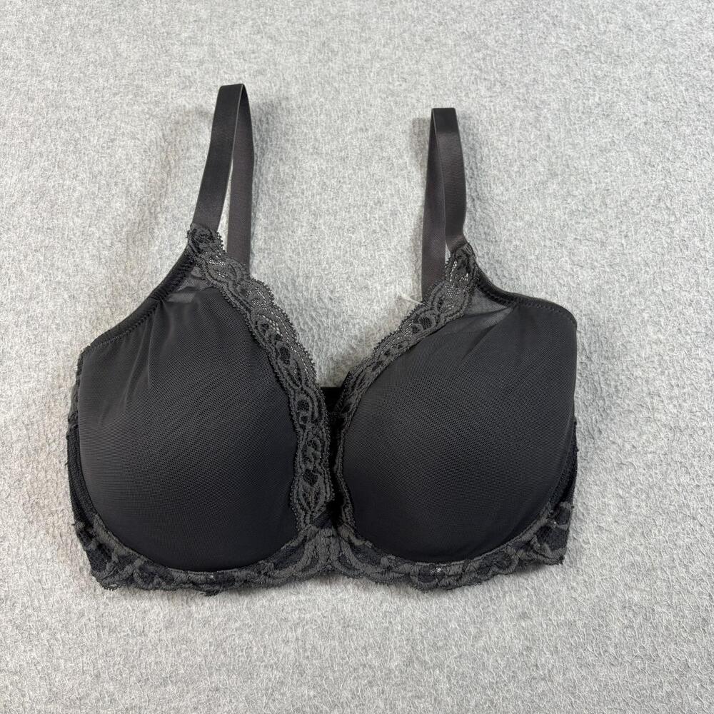 Natori Bra Womens 32G Black T-Shirt Underwire Lace Lightly Lined Molded 730023